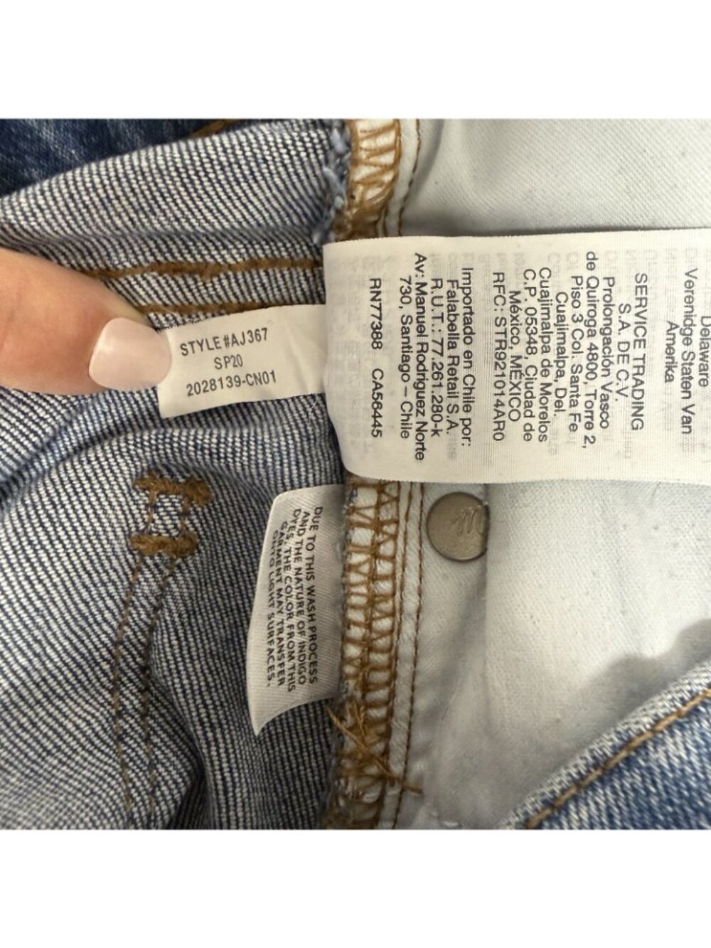 MADEWELL JEANS SLIM WIDE LEG FULL LENGTH SIZE 27 AJ367 HIGH RISE COTTON STRETCH - Picture 9 of 13